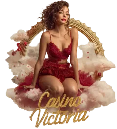 Anfitriona de Casino Victoria junto a fichas y cartas de casino
